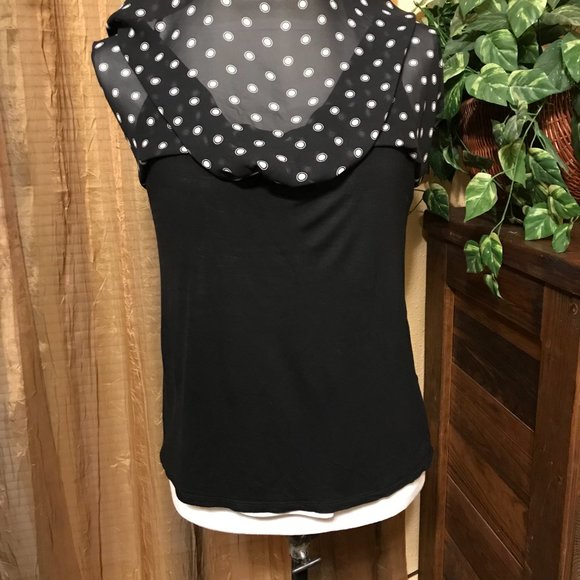 NY&Co Spaghetti Strap Top Black/Light Ivory - Picture 4 of 6